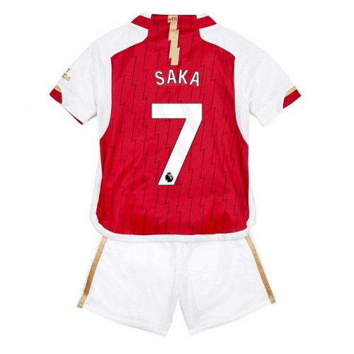Maillot de foot Arsenal Bukayo Saka #7 Domicile enfant 2023-24 Manches Courte (+ pantalon court)